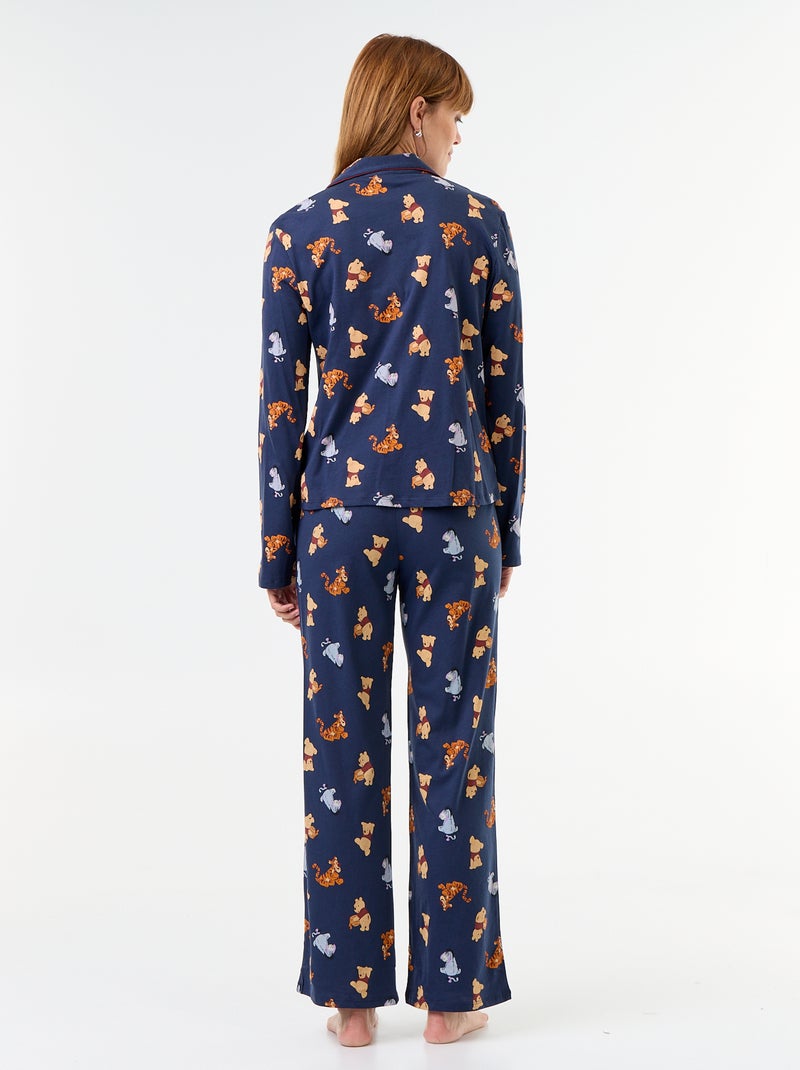 "Winnie the Pooh" Print 2-Piece Pajamas Blue - Kiabi