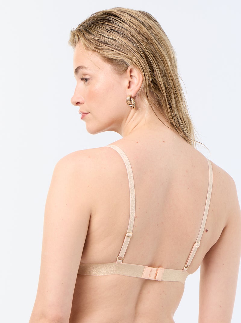 Wireless lace triangle bra Orange - Kiabi