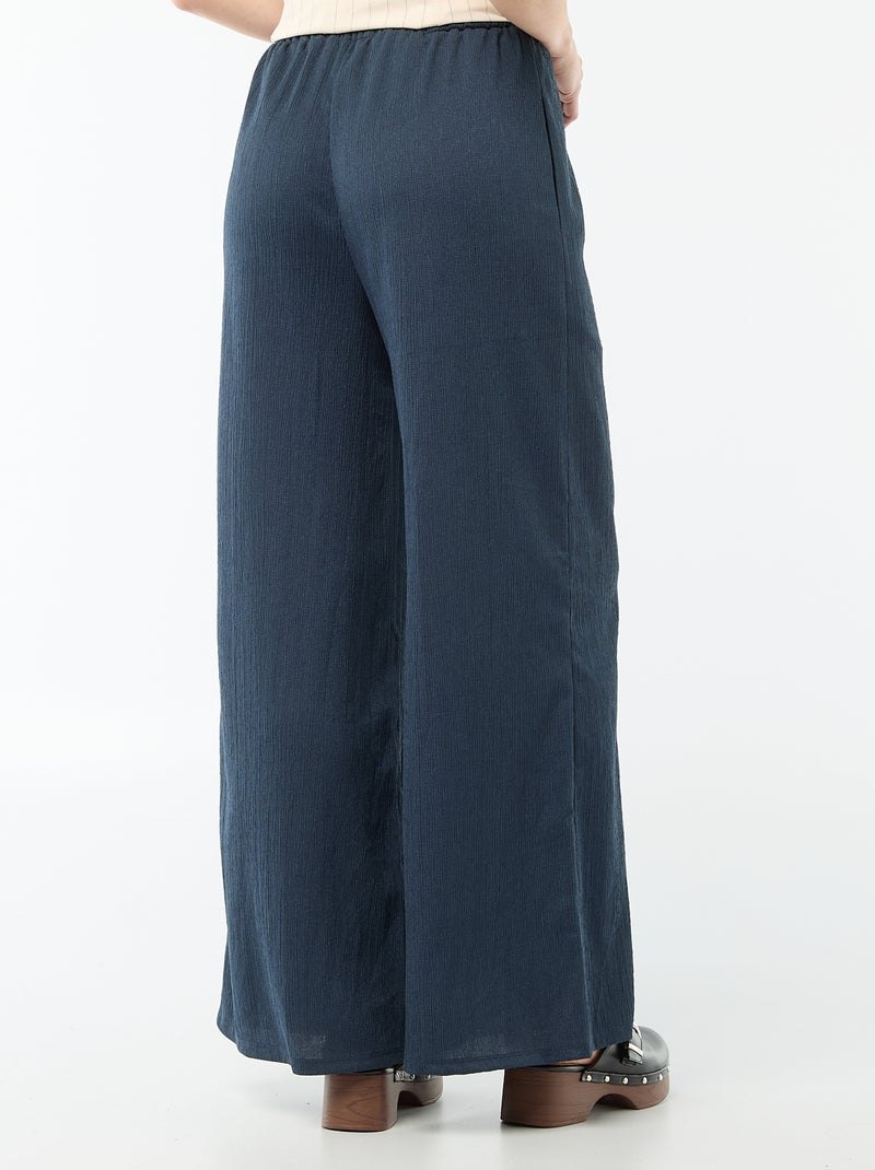 Women's Lightweight Knit Wide-Leg Pants Blue - Kiabi