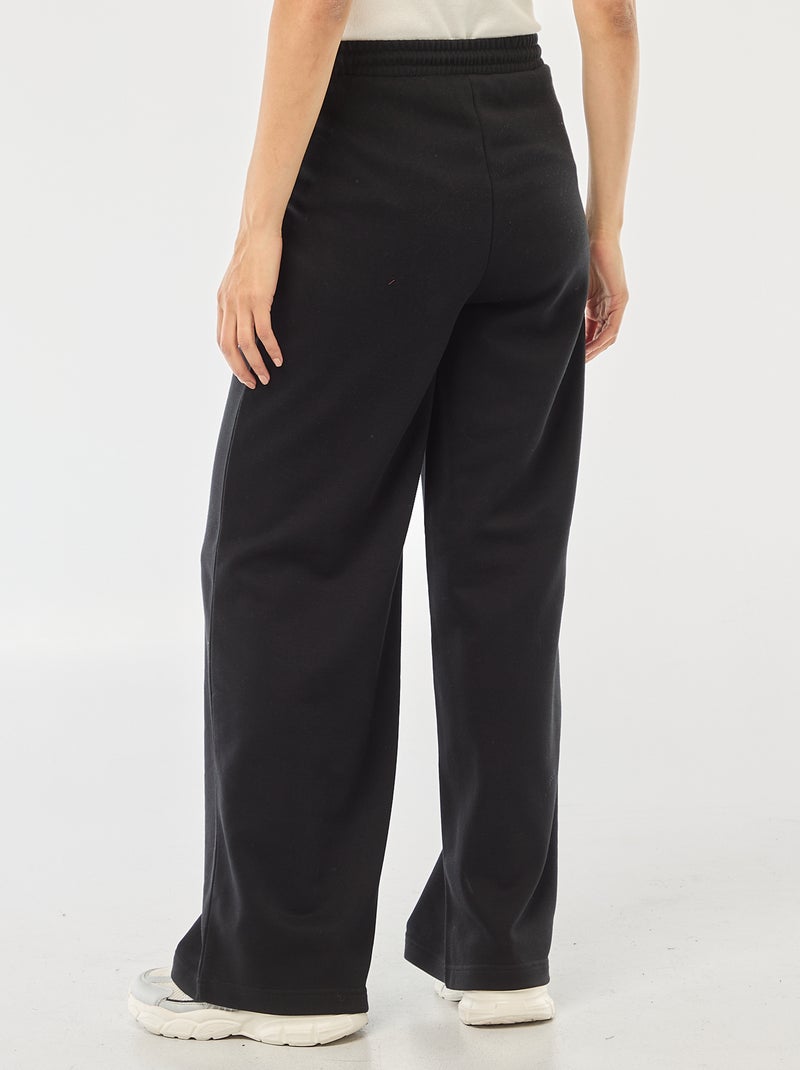 Women's Wide-Leg Knit Joggers Black - Kiabi