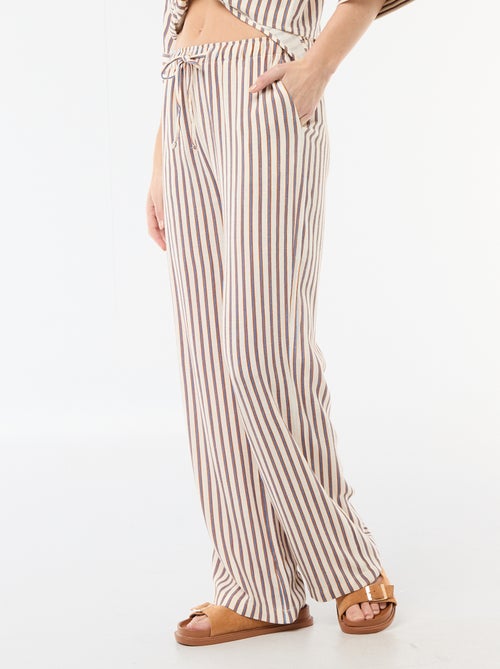 Women's Wide-Leg Linen Trousers - Kiabi