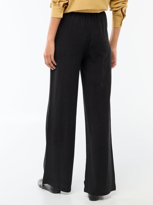 Women's wide-leg linen trousers - Kiabi