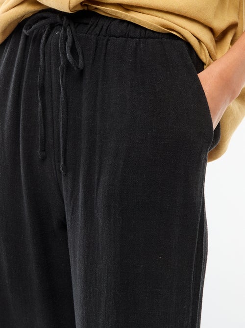 Women's wide-leg linen trousers - Kiabi