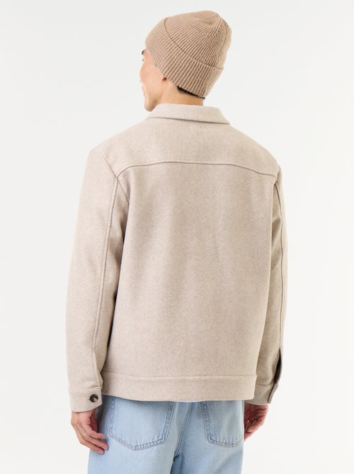 Wool-effect overshirt with chest pockets - Kiabi