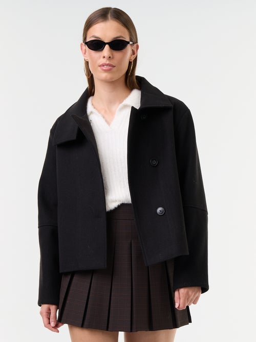 Wool-effect short coat - Kiabi
