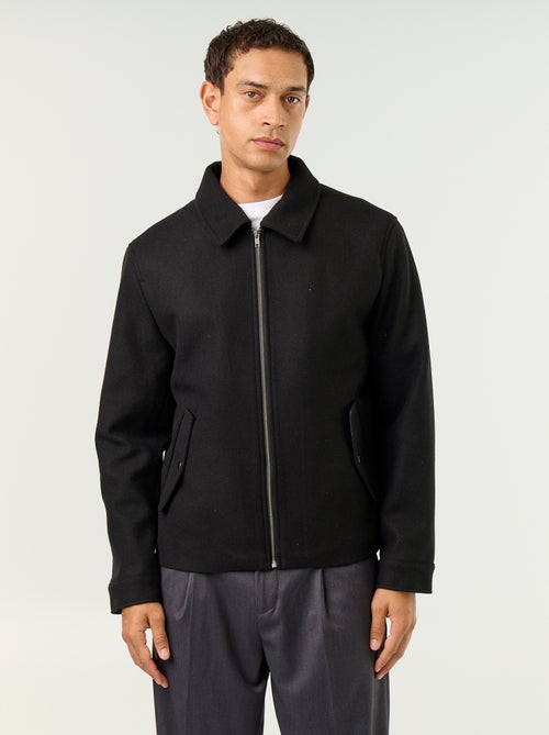 Wool-look shirt collar jacket - Kiabi