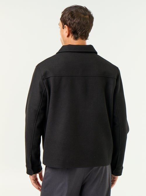 Wool-look shirt collar jacket - Kiabi