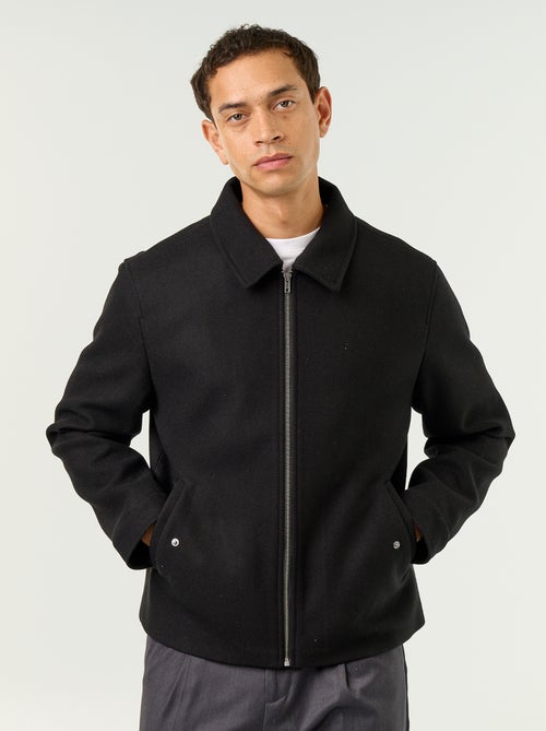 Wool-look shirt collar jacket - Kiabi