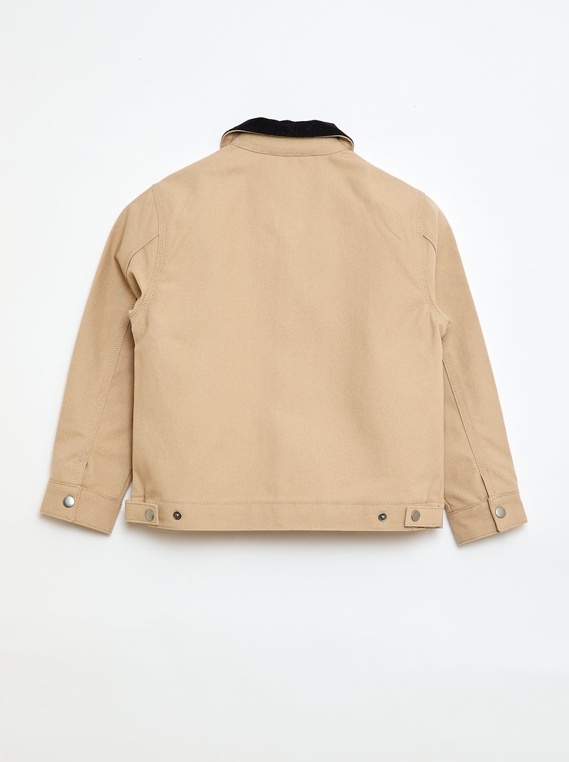 Workwear-Style Zip-Up Jacket Beige - Kiabi