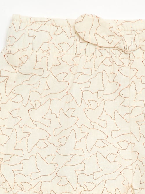 Woven Cotton and Linen Shorts - Kiabi