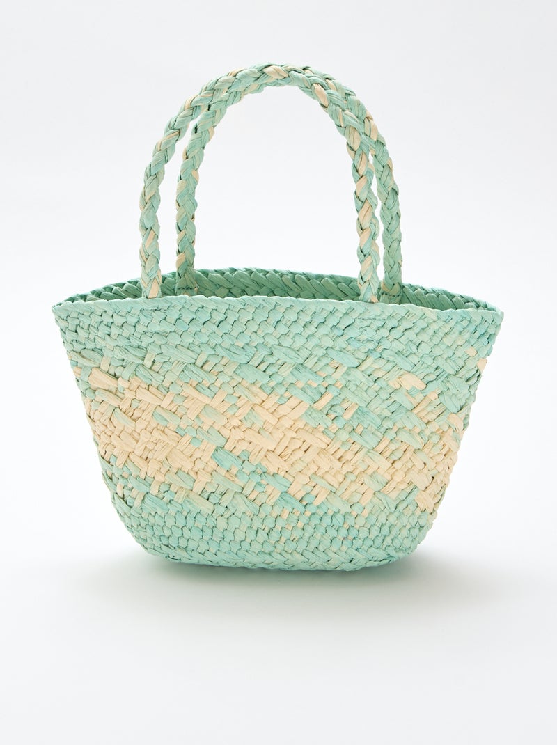 Woven Paper Bag Green - Kiabi