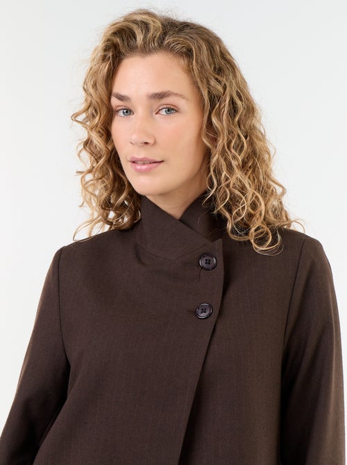 Wrap Effect Stand-Up Collar Blazer - Kiabi