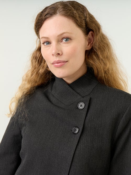 Wrap Effect Stand-Up Collar Blazer - Kiabi