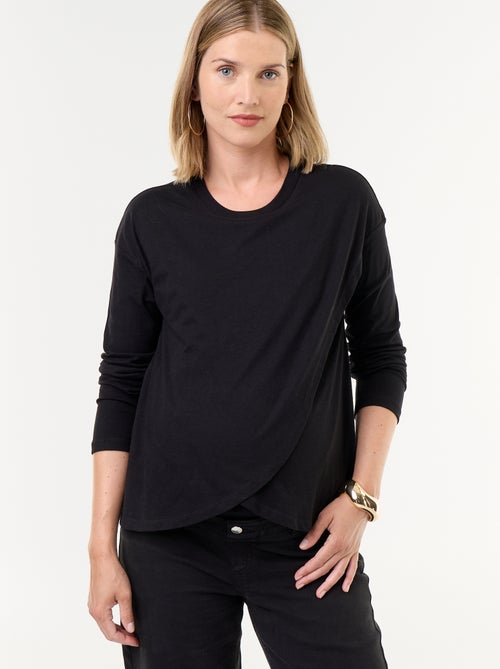 Wrap-front Nursing T-shirt - Kiabi Wrap-front Nursing T-shirt - Kiabi