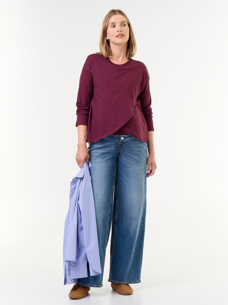 Wrap-front Nursing T-shirt Pink - Kiabi