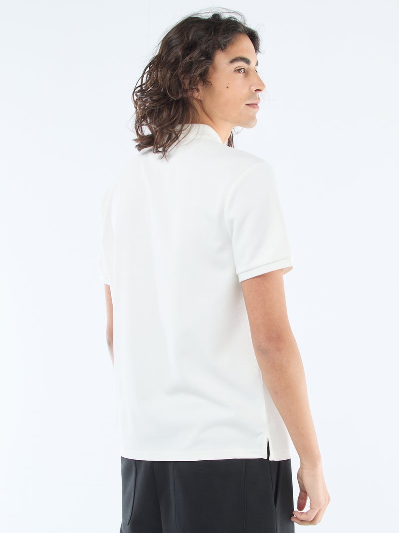 Zip-Neck Polo Shirt White - Kiabi