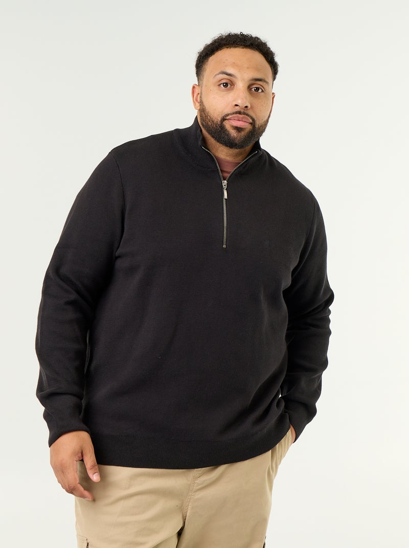 Zip-Neck Sweater Black - Kiabi