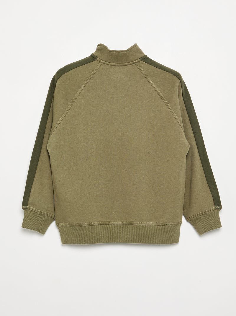 Zip-Neck Sweatshirt Khaki - Kiabi