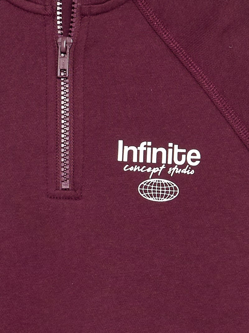 Zip-Neck Sweatshirt Red - Kiabi