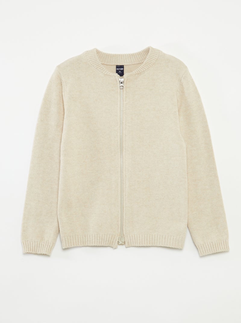Zip-up Cardigan - Easy-On Collection BEIGE - Kiabi