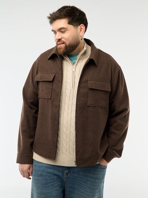 Zip-Up Overshirt with Flap Pockets - Kiabi