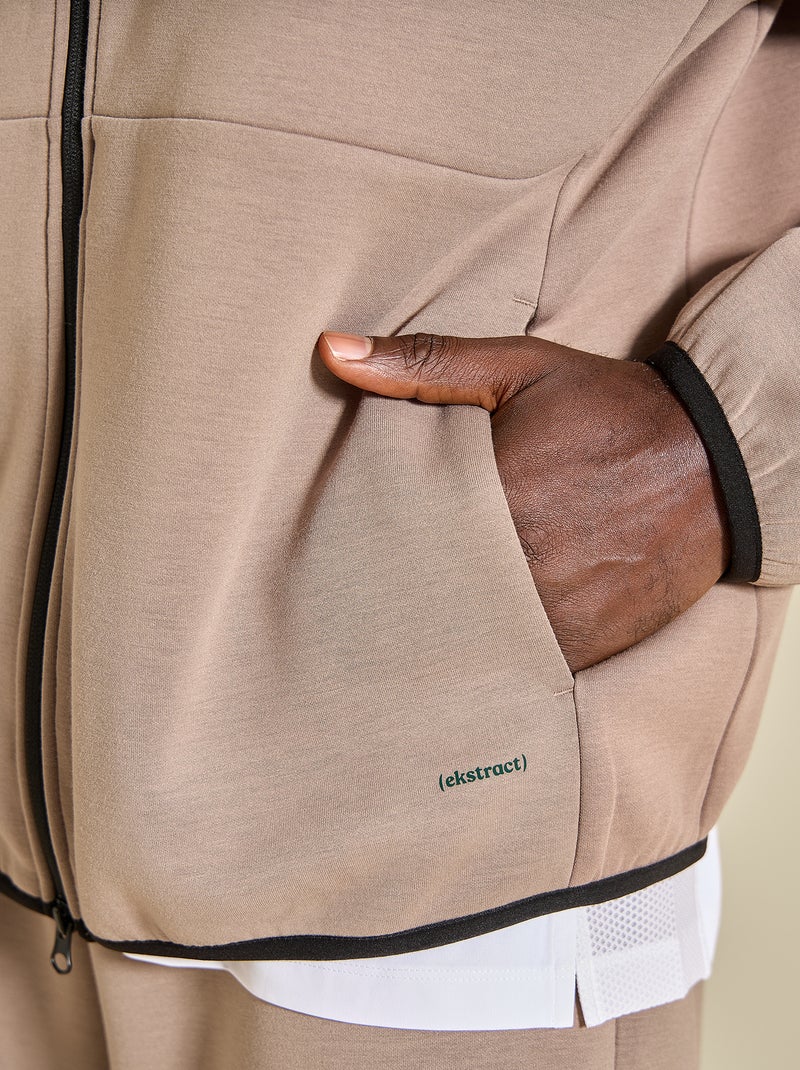 Zip-up Sports Sweatshirt (ekstract) Beige - Kiabi