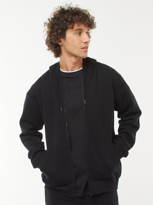 Zipped fleece hoodie - Kiabi Zipped fleece hoodie - Kiabi
