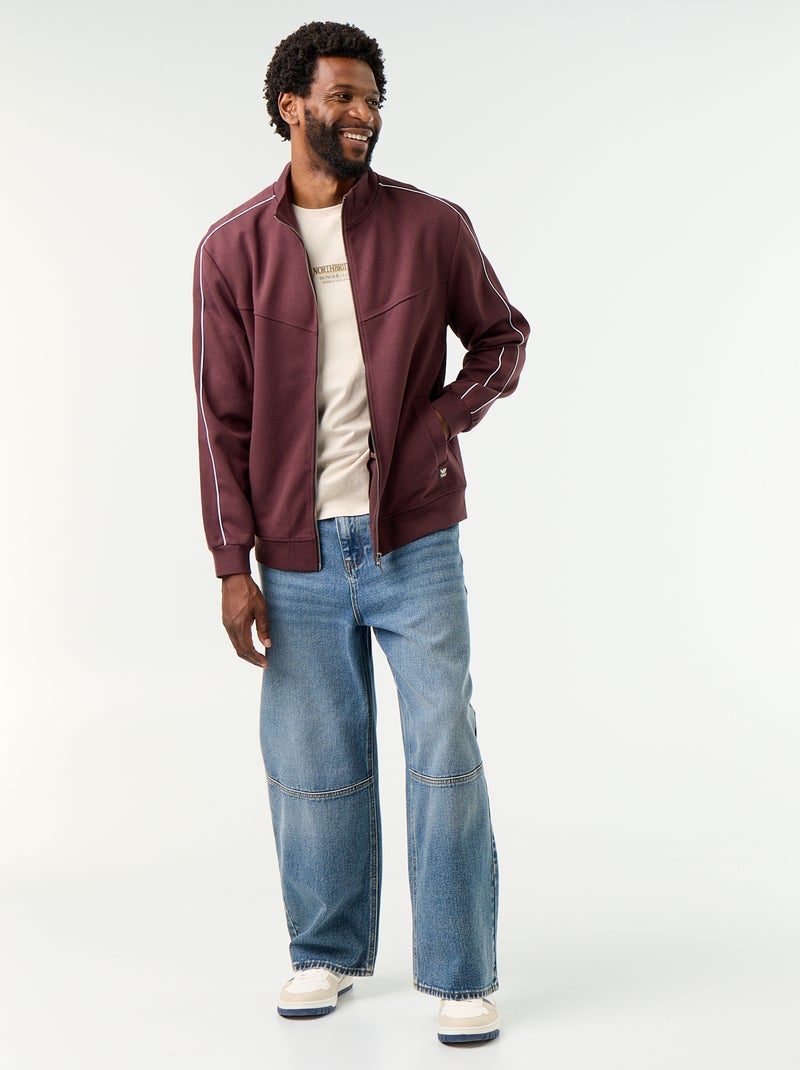Zipped Fleece Sweatshirt Purple - Kiabi
