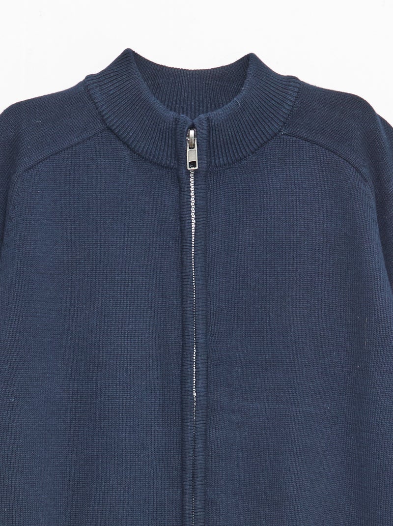 Zipped high-neck cardigan Blue - Kiabi