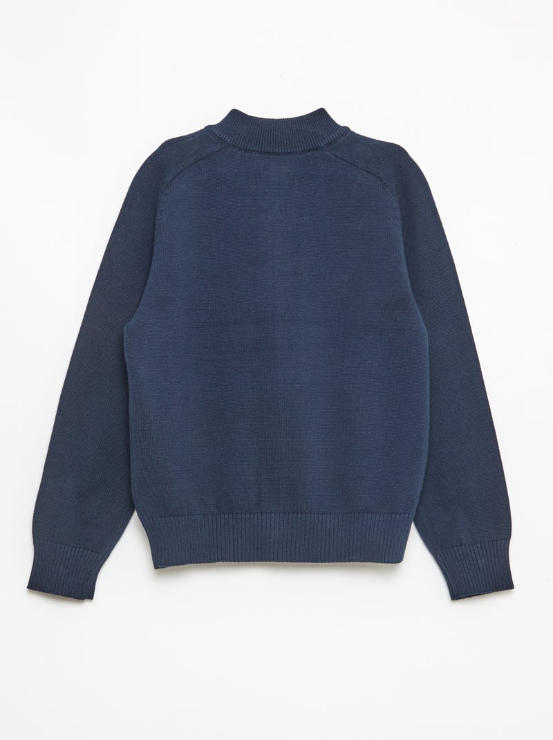 Zipped high-neck cardigan Blue - Kiabi