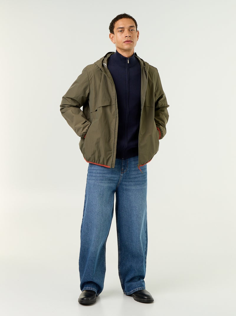 Zipped High-Neck Cardigan Blue - Kiabi