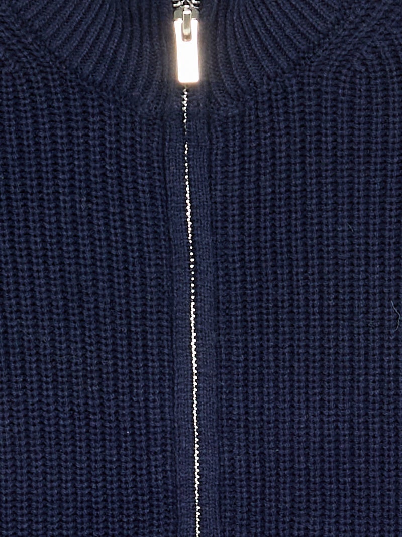 Zipped High-Neck Cardigan Blue - Kiabi