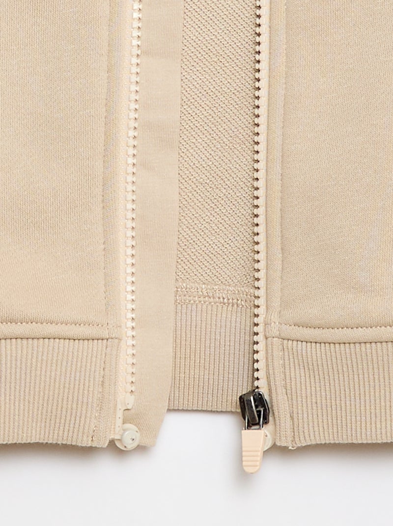 Zipped Hooded Sweatshirt - Easy Dressing Collection Beige - Kiabi