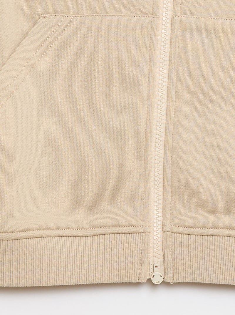 Zipped Hooded Sweatshirt - Easy Dressing Collection Beige - Kiabi