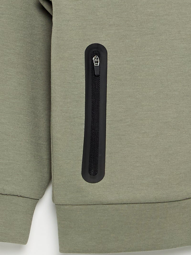 Zipped Hooded Sweatshirt with 2 Zip Pockets Green - Kiabi