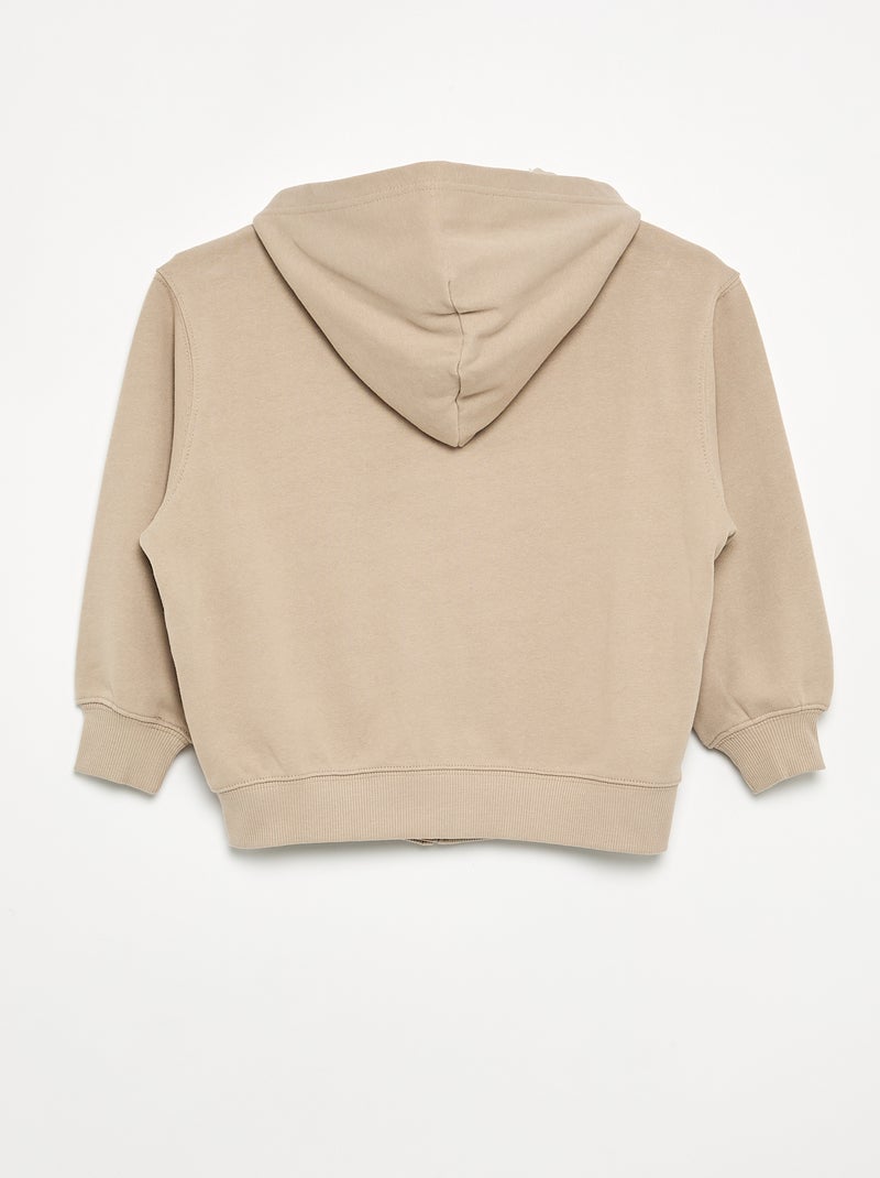 Zipped Hoodie Beige - Kiabi