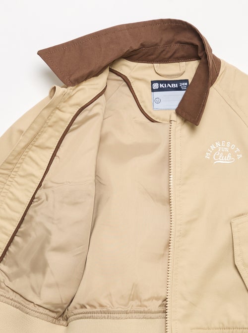 Zipped jacket with contrasting collar - Kiabi
