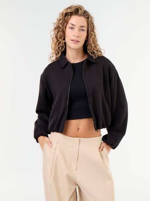 Zipper-Sweatshirt mit Hemdkragen - Kiabi
