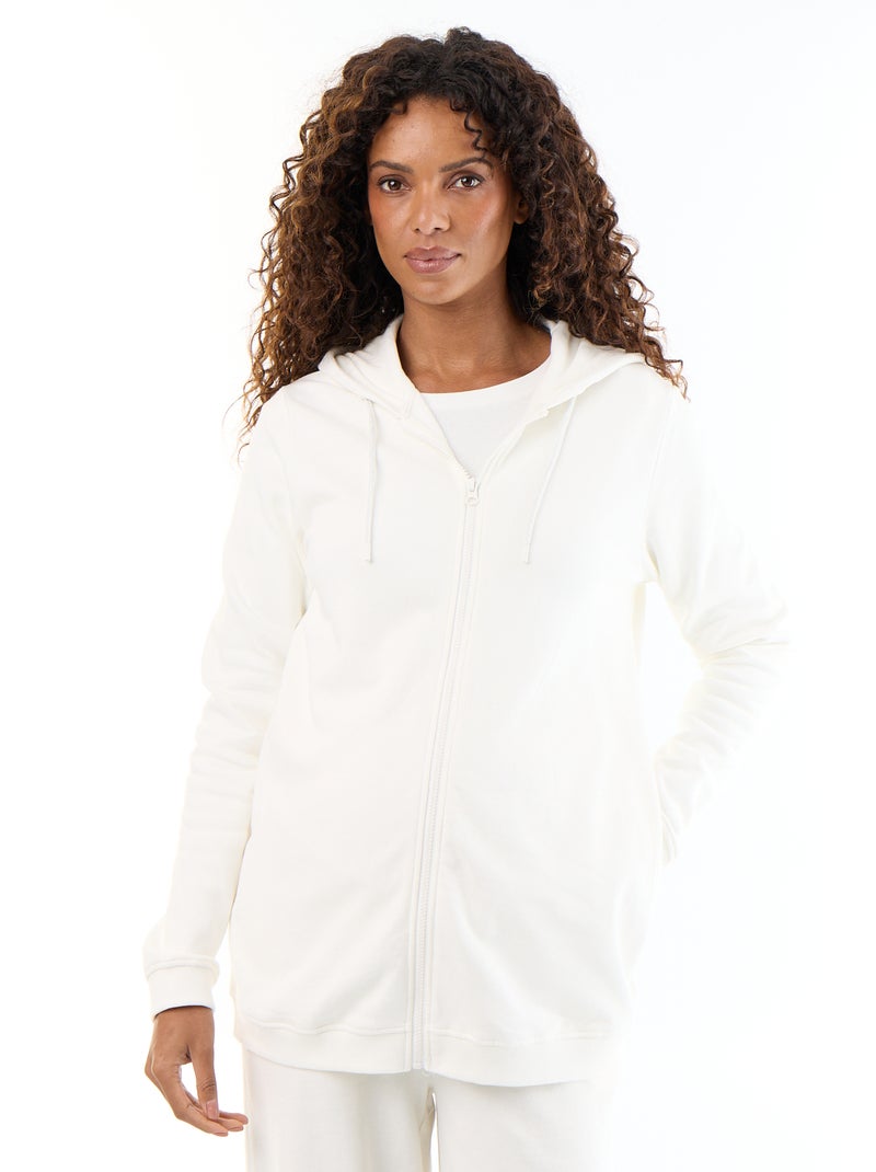 Zippered Nursing Hoodie White - Kiabi
