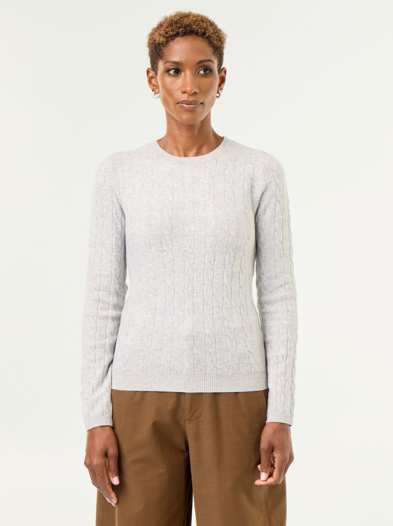 Zopfmusterpullover Grau - Kiabi