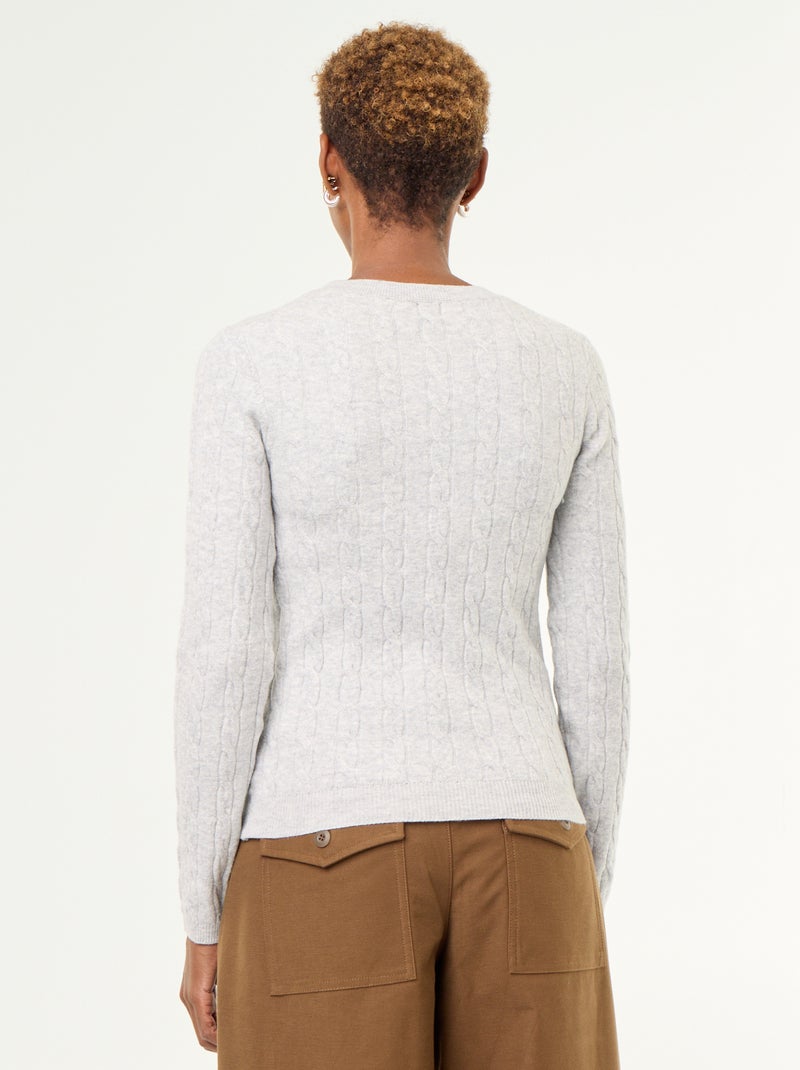 Zopfmusterpullover Grau - Kiabi