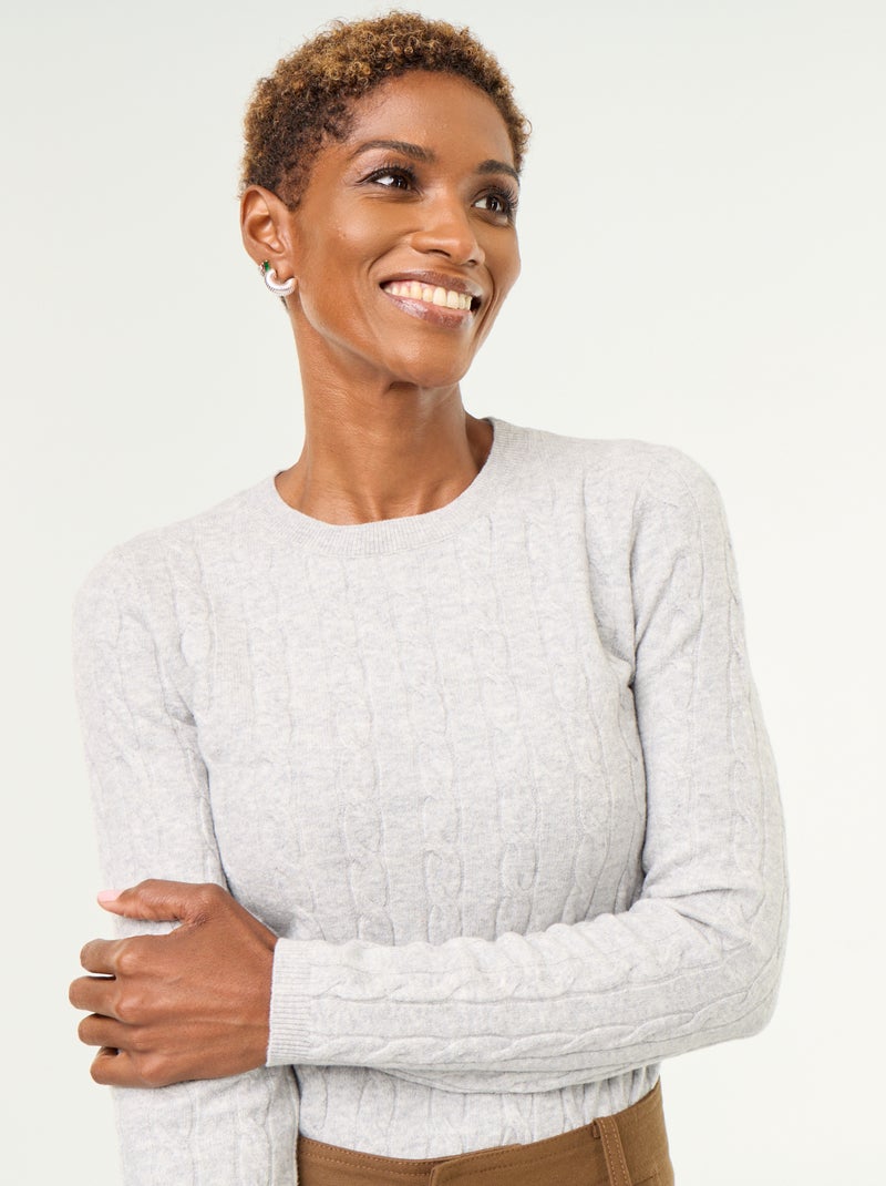 Zopfmusterpullover Grau - Kiabi