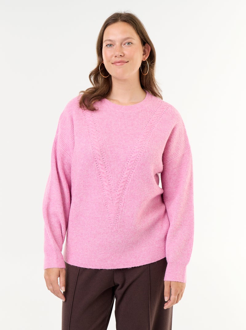 Zopfstrickpullover Rosa - Kiabi
