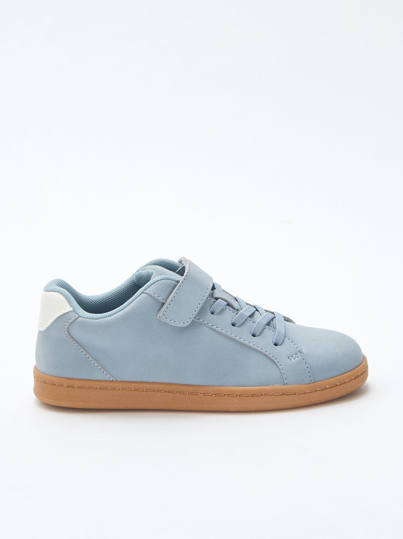 Zweifarbige Low-Top-Sneaker aus Wildlederimitat Blau - Kiabi