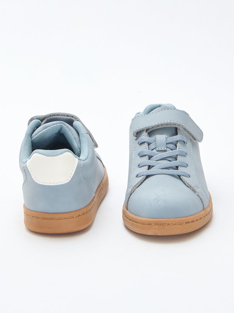 Zweifarbige Low-Top-Sneaker aus Wildlederimitat Blau - Kiabi