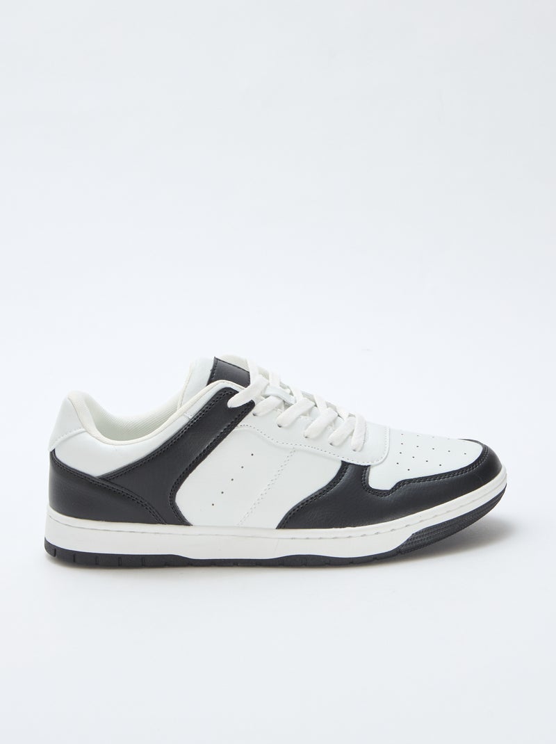 Zweifarbige Low-Top-Sneakers Schwarz - Kiabi