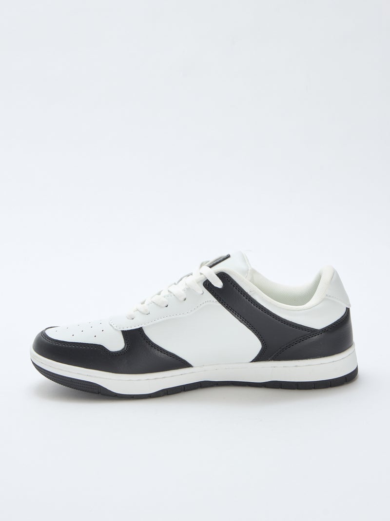 Zweifarbige Low-Top-Sneakers Schwarz - Kiabi
