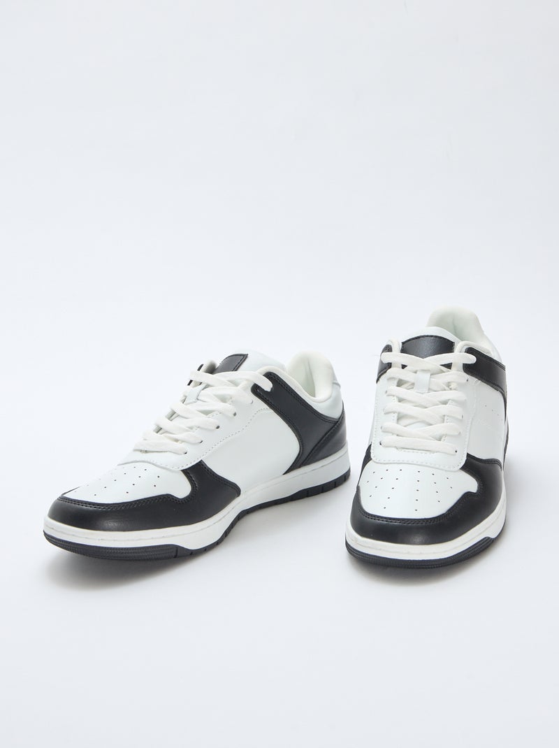 Zweifarbige Low-Top-Sneakers Schwarz - Kiabi
