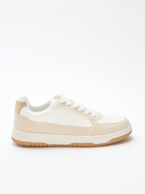Zweifarbige Sneakers mit goldenen Details - Kiabi