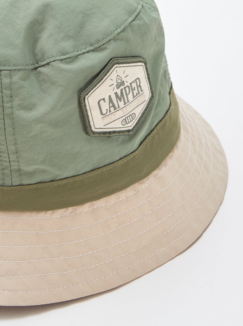 Zweifarbiger Fischerhut im Camper-Stil Khaki - Kiabi